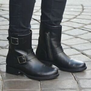 Frye Vicky‎ Engineer Style Moto Leather Ankle Boots Sz 8.5